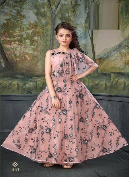 Divine Beauty 351 Stylish Party Wear Wholesale Kids Gown Collection